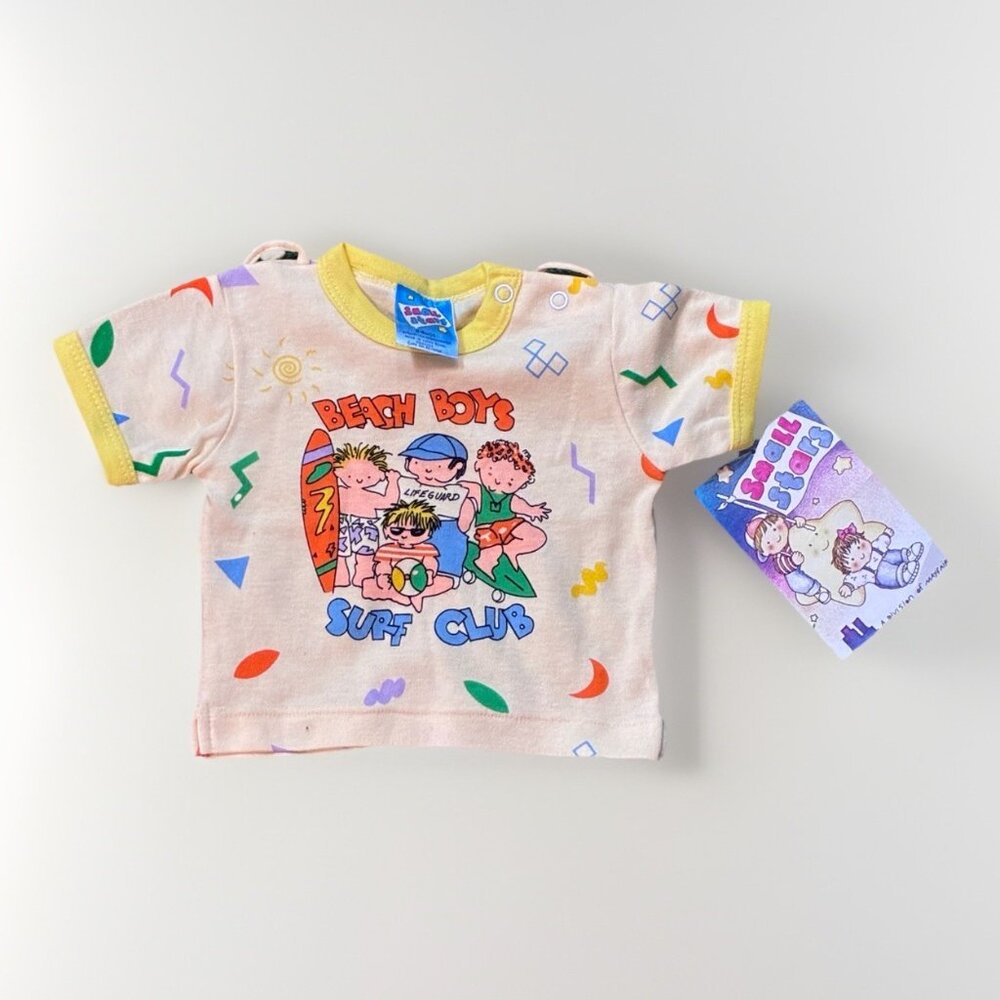 Vintage Small Stars Beach Boys Graphic T Shirt Infant 0-6 months Deadstock Surf